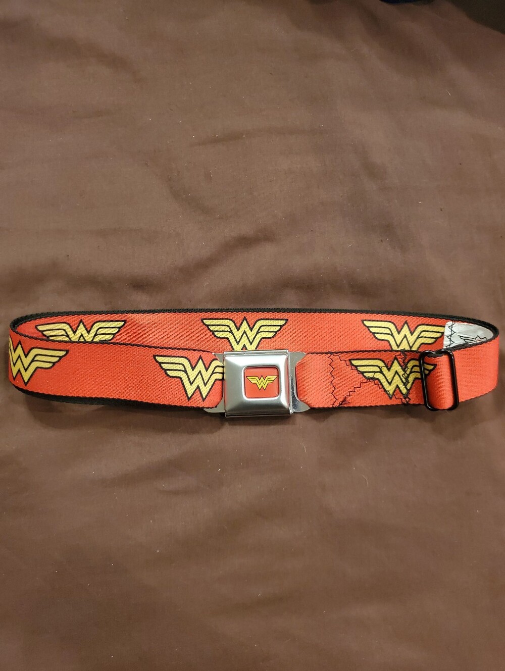 Wonder Woman Buckle-Down Red Logo Seatbelt Style Belt